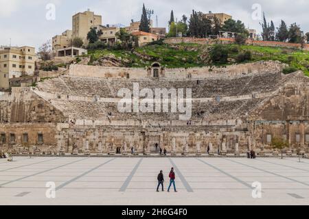 AMMAN, JORDANIE - 19 MARS 2017 : vue du théâtre romain d'Amman, Jordanie Banque D'Images