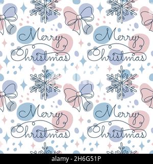 Motif de Noël sans couture dans un style linéaire. Illustration de Vecteur