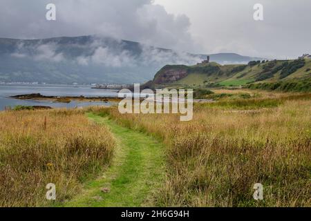 Redbay Castle, Co. Antrim, Irlande du Nord Banque D'Images