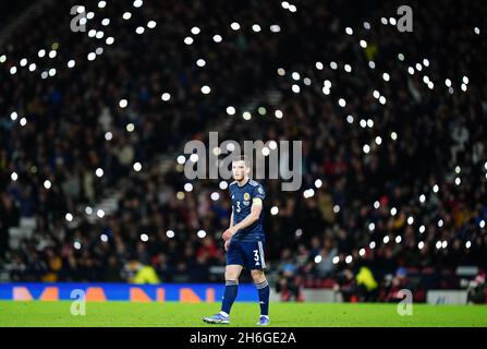 Andrew Robertson en Écosse lors du match de qualification de la coupe du monde de la FIFA à Hampden Park, Glasgow.Date de la photo: Lundi 15 novembre 2021. Banque D'Images