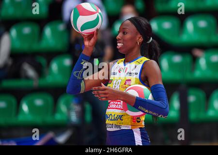 Cuneo, Italie.14 novembre 2021.Paola Egonu (imoco Conegliano) pendant Bosca S.Bernardo Cuneo vs Imoco Volley Conegliano, Volleyball Italien série A1 Match de femmes à Cuneo, Italie, novembre 14 2021 crédit: Agence de photo indépendante/Alamy Live News Banque D'Images