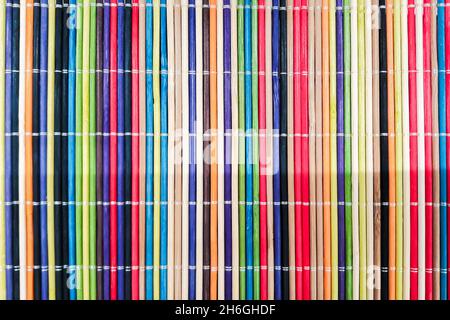 Tapis en bois multicolore gros plan.Texture abstraite. Banque D'Images