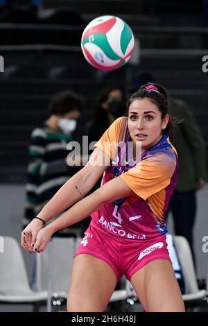 Rome, Italie.14 novembre 2021.Lors du match de championnat féminin de volley-ball de série A1 entre Acqua & sapone Volley Roma et Vero Volley Monza à PalaEur, le 14 novembre 2021 à Rome, Italie.(Credit image: © Domenico Cippitelli/Pacific Press via ZUMA Press Wire) Banque D'Images
