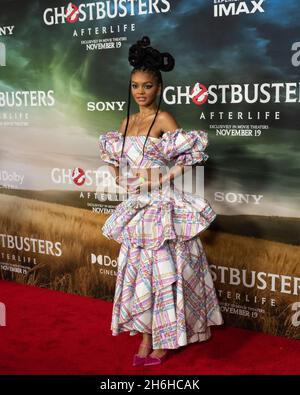 New York, États-Unis.15 novembre 2021.Celeste O'Connor assiste à la première de 'Ghostbusters: Afterlife' à AMC Lincoln Square à New York, New York, le 15 novembre 2021.(Photo de Gabriele Holtermann/Sipa USA) crédit: SIPA USA/Alay Live News Banque D'Images