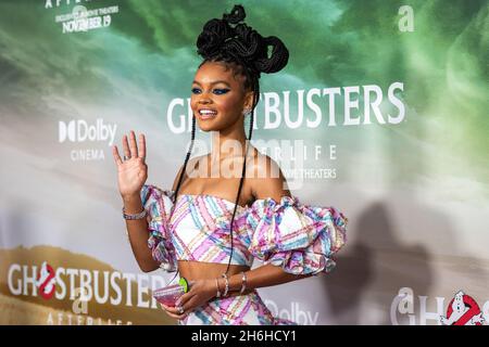 New York, États-Unis.15 novembre 2021.Celeste O'Connor assiste à la première de 'Ghostbusters: Afterlife' à AMC Lincoln Square à New York, New York, le 15 novembre 2021.(Photo de Gabriele Holtermann/Sipa USA) crédit: SIPA USA/Alay Live News Banque D'Images