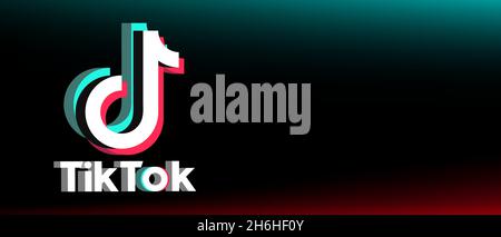 Logo TikTok sur les médias sociaux effet 3d au format vectoriel Illustration de Vecteur