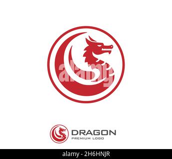 illustration vectorielle de la conception du logo dragon circle Illustration de Vecteur