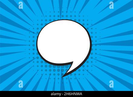 Nuage noir et blanc de dessin animé vide, bulle de parole bleue. Banque D'Images