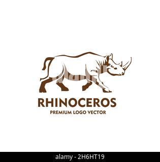 Logo rhino Vector conception isolé avec concept d'illustration moderne Illustration de Vecteur