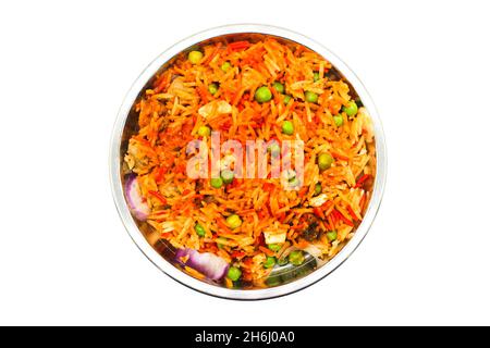 Une photo de la recette de Veg biryani avec un foyer sélectif Banque D'Images