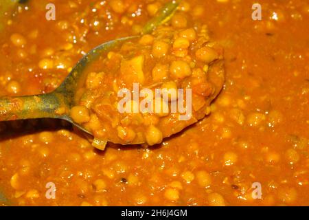 Une photo de recette de chole avec mise au point sélective Banque D'Images