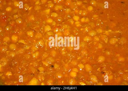 Une photo de recette de chole avec mise au point sélective Banque D'Images