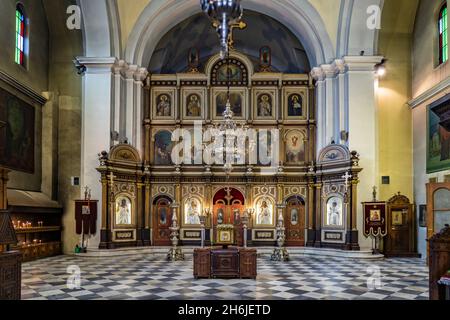 Innenraum der serbisch-orthodoxen Kirche St.-Nikolaus in Kotor, Montenegro, Europa | Église orthodoxe de Saint-Nicolas Interior, Kotor, Montenegro, eu Banque D'Images