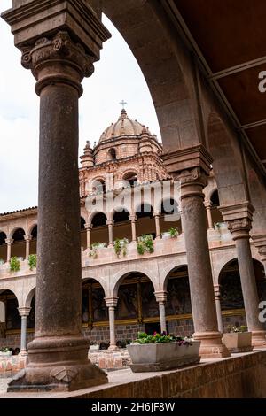 Coricancha, Couvent de Saint-Domingue, temple du Soleil de l'Inca dans la ville de Cusco, Pérou. Banque D'Images