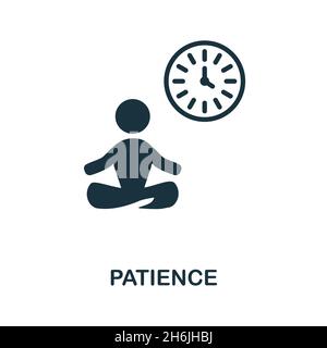 Icône de patience plate. Affiche colorée de la collection attitude positive. Illustration de l'icône de patience créative pour la conception Web, les infographies et bien plus encore Illustration de Vecteur