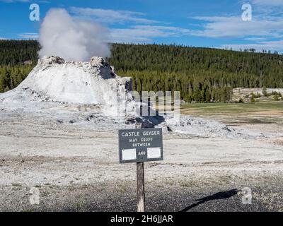 Castle Geyser, parc national de Yellowstone, site classé au patrimoine mondial de l'UNESCO, Wyoming, États-Unis d'Amérique, Amérique du Nord Banque D'Images