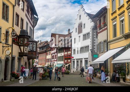 Ville historique de Stein sur le Rhin (Stein am Rhein, Schaffhausen, Suisse, Europe Banque D'Images