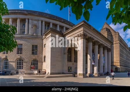 Vue sur la Manchester Central Library, Manchester, Lancashire, Angleterre, Royaume-Uni,Europe Banque D'Images