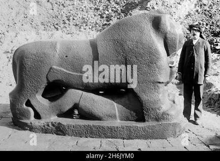 Lion de Babylone, Irak, cette photographie est datée du 1897 mars Banque D'Images