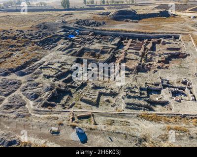 Kultepe ruines de la ville antique.Centre de commerce assyrien à Karum-Kanis dans la ville de Kayseri en Turquie. Banque D'Images