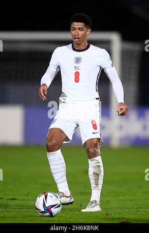 Serravalle, Saint-Marin.15 novembre 2021.Jude Bellingham, d'Angleterre, en action lors du match de qualification européen de la coupe du monde de la FIFA 2022 entre Saint-Marin et l'Angleterre.Credit: Nicolò Campo/Alay Live News Banque D'Images