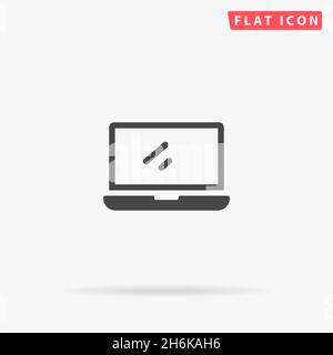 Icône de vecteur plat pour ordinateur portable.Illustrations dessinées à la main. Illustration de Vecteur