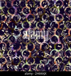 Imprimé camouflage géométrique exotique multicolore de boho.Motif de répétition détaillé pour le sol sombre automnal sans couture. Banque D'Images