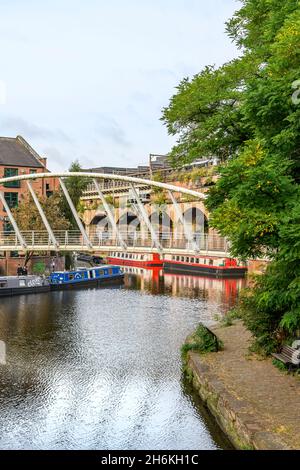 La région de Castlefield de Manchester.Les canaux Bridgewater et Rochdale dominent la région avec de merveilleux vieux ponts, écluses et viaducs. Banque D'Images