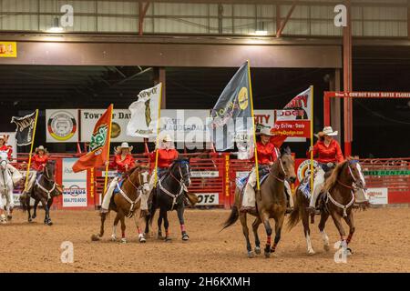 Davie, États-Unis.12 novembre 2021.Cérémonie d'ouverture du Southeastern circuit finals Rodeo à Davie, FL, du 11 au 13 novembre 2021 pendant l'événement.(Photo par Yaroslav Sabitov/YES Market Media/Sipa USA) crédit: SIPA USA/Alay Live News Banque D'Images