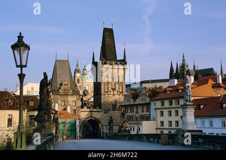 Le Pont Charles, Prague, République Tchèque Banque D'Images