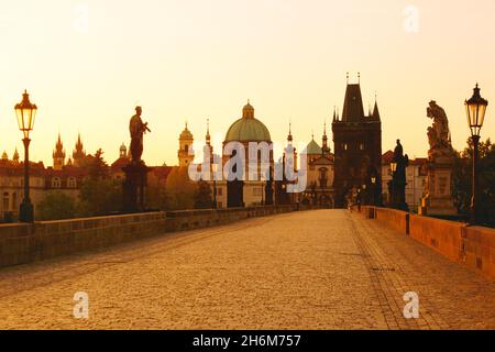 Le Pont Charles, Prague République Tchèque Banque D'Images