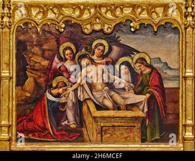 Retable de San Dionisio et Santa Margarita.Cathédrale de Valence.Valence.Comunitat Valenciana.Espagne. Banque D'Images