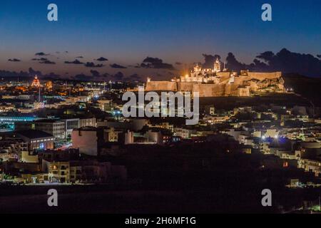 Victoria et la Cittadella, île Gozo, Malte Banque D'Images