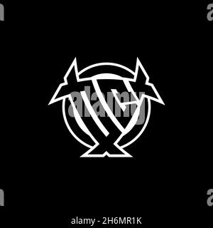 OQ Monogram logo lettre avec un triangle bouclier et forme de cercle style conception sur fond isolé.Logo triangle monogramme, logo bouclier monogramme, trian Illustration de Vecteur