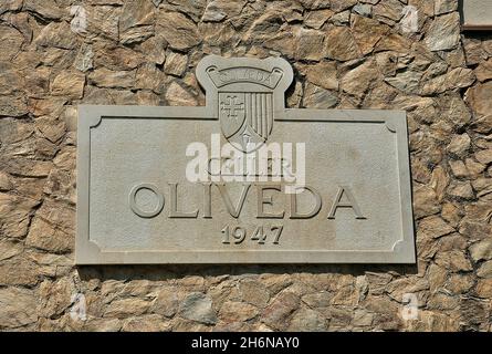 Cave de vinification Oliveda située dans la ville de Capmany, dans la région Alt Empordà de la province de Gérone, Catalogne, Espagne Banque D'Images