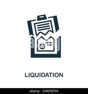 Icône de liquidation.Panneau monochrome de la collection Crisis.Illustration de l'icône Creative Liquidation pour la conception de sites Web, les infographies et bien plus encore Illustration de Vecteur