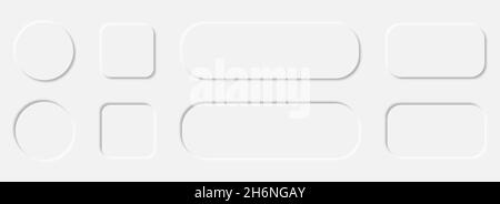 Boutons blancs à motif néomorphisme.Elément de curseur pour le site Web, le menu des applications mobiles et la navigation Illustration de Vecteur