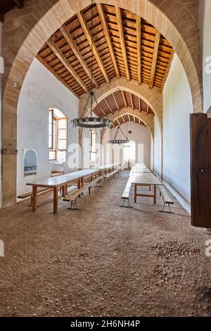 Ancienne salle à manger.Sanctuaire de Puig de Santa Maria.Pollensa, Majorque.Espagne Banque D'Images