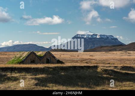 Heroubreio, Herdubreid, volcan de la Table en Islande, Highlands, Islande Banque D'Images