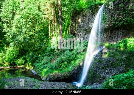 Lower South Falls dans le parc national de Silver Falls, Oregon Banque D'Images