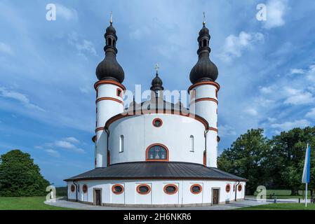 Eglise de la Trinité Kappl, bâtiment central baroque, construit 1685-1689, Kappel, Waldsassen,Haut-Palatinat, Allemagne Banque D'Images