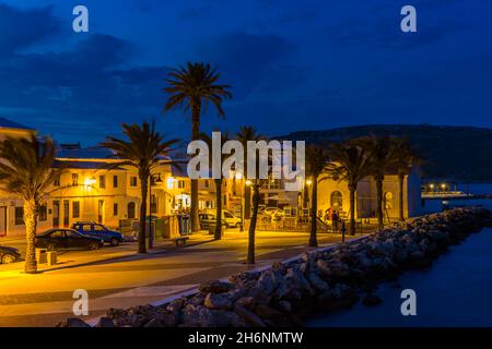 Port de Fornells, ambiance du soir, Fornells, Minorque, Iles Baléares,Espagne Banque D'Images