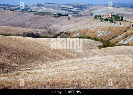 Crete Senesi, Toscane, Italie Banque D'Images