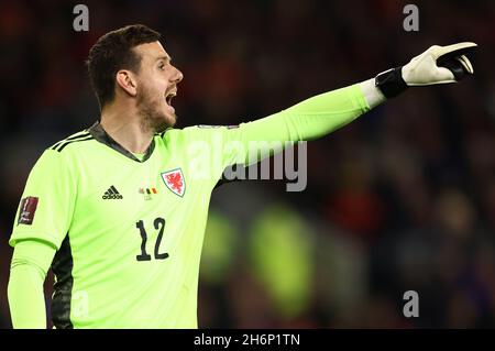 Cardiff, pays de Galles, 16 novembre 2021.Danny Ward du pays de Galles lors de la coupe du monde de la FIFA 2022 - rencontre de qualification européenne au stade de Cardiff City, Cardiff.Le crédit photo doit être lu : Darren Staples / Sportimage Banque D'Images