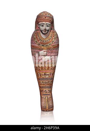 Cas de momie égyptienne antique, vers 300 av. J.-C., dynastie Ptolemaic, British Museum EA29584.Cas anthropoïde peint d'un homme, cette momie cas est faite à partir de Banque D'Images