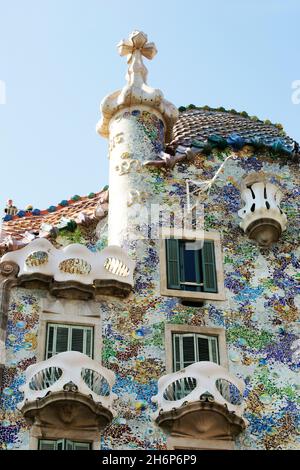 BARCELONE (ESPAGNE), MAISON BUTLO, ARCHITECTE ANTONI GAUDI Banque D'Images