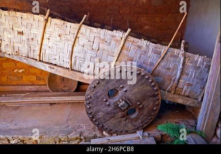 Vieux chariot de boeuf, Sao Joao del Rei, Brésil Banque D'Images