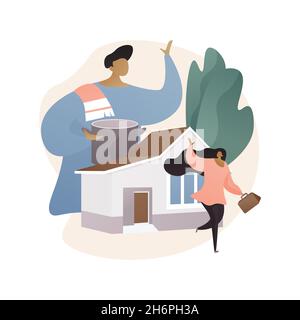 Illustration vectorielle abstraite de concept de dads rester à la maison. Illustration de Vecteur