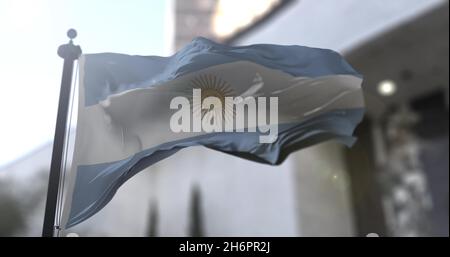 Drapeau national de l'Argentine.Argentine pays signe le drapeau.Illustration 3D de la politique et de l'actualité. Banque D'Images