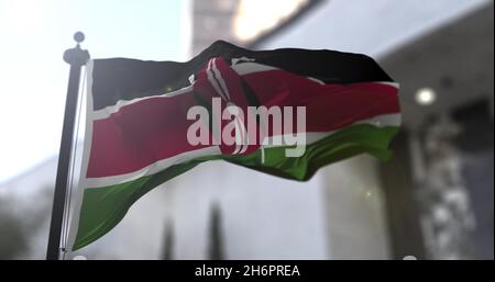 Illustration du drapeau national du Kenya en 3D. Banque D'Images